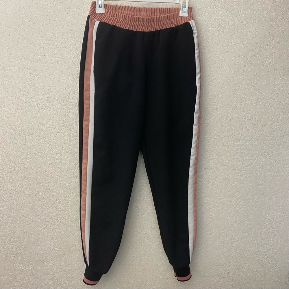 Zara Black Pink Stripe Joggers Size XS